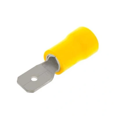 Image of Unicrimp Qcrimp Pre Insulated Terminal Male Push On Yellow 6.3mm X 0.8mm Qypo63M