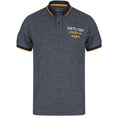Image of Tokyo Laundry Men&#039;s Marshaltown Grindle Cotton Jersey Polo Shirt Sky Captain Navy S