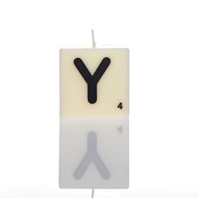 Image of Boxer Gifts Y Letter Candle, White, One Size, SP9135