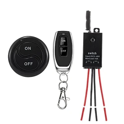 Image of dstfuy 12V Wireless Remote Switch,5V/12V/48V/10A Mini Relay Switch for Lights,328FT Long Range Ceiling Lights,Lamps,Security Fields.