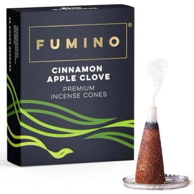 Image of Fumino® Cinnamon Apple Clove Fresh Incense Cones 20 per Box Masala Agarbatti Joss Scent Fragrance for Relaxation and Meditation, Home House Décor