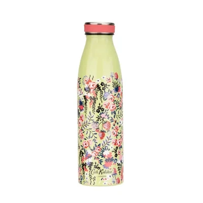 Image of Cath Kidston Painted Table Ditsy Floral Stainless Steel Bottle Green 460ml