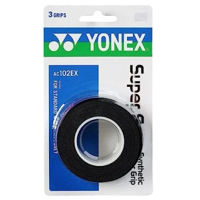 Image of Yonex Super Grap Badminton Overgrip, Pack of 3, Multi Colour, AC102C (Yonex Black)