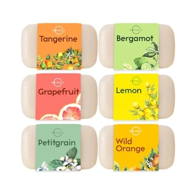 Image of O Naturals Moisturizing Soap Bars Natural Bar, Organic Body Bars, Face &amp; Hand Shower Soap, Wash Bar Stocking Stuffers for Adults (6 pieces, Citrus Soap)