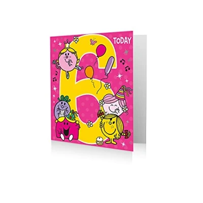 Image of Mr Men &amp; Little Miss,7 X 6,Multi, MR061 Birthday Card, 6 Today