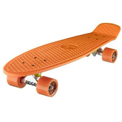 Image of Ridge Skateboards Children Kids Big Brother Large Retro Cruiser Orange Wheels, 27 Inch