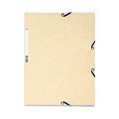 Image of Exacompta Ref 55532E Europa Elasticated 3 Flap Folders (Pack of 25) 24 x 32cm, Suitable for A4 Documents, 400gsm Genuine Premium Pressboard Ivory