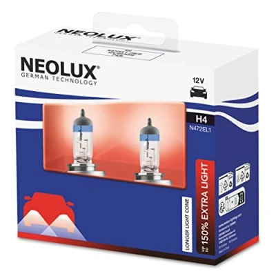 Image of NEOLUX 150% Extra Light H4, halogen headlights, N472EL1 2SCB, 12 V, 60/55 W, softcover box (2 lamps)