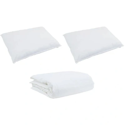 Image of Vidaxl Summer Duvet with Pillow 3 pcs White 240 x 200 cm Down
