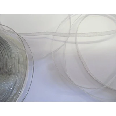 Image of Sheer Organza Ribbon 25 metre rolls Silver 7mm