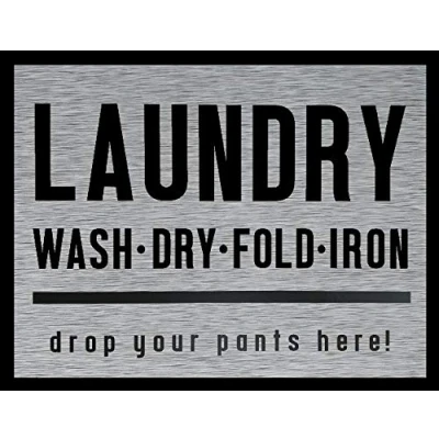 Image of Lewistons Of London Chrome Silver Laundry Washing Fun Quote Vintage Retro Man Cave Bar Pub Shed Novelty Gift Tin Wall Décor Metal Sign