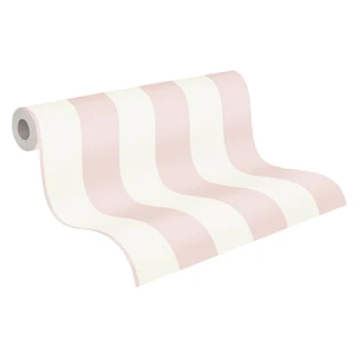 Image of A.S. Création Striped Wallpaper Trendwall Non Woven 10.05 m x 0.53 Pink White Made in Germany 381013 38101 3