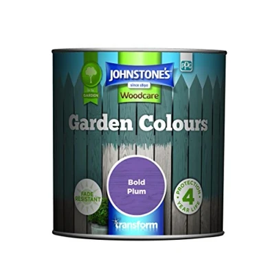 Image of Johnstone’s Garden Colours Bold Plum Exterior Wood Paint Fade Resistant Suitable for Furniture Outdoors Fence Dry in 2 hours 12m2 Coverage per Litre 1L