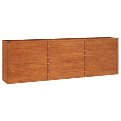 Image of vidaXL Garden Raised Bed Corten Steel 240x40x77 cm Rust Resistant, Weathering Outdoor Planter for Plants, Vegetables, Herbs and Flowers
