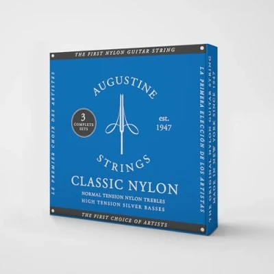 Image of Classic Blue High Tension Classical Guitar Strings The Original Nylon String 3 Pack
