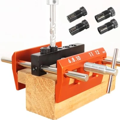 Image of O’Skool Self Centering Dowel Jig Kit Drilling Guide Bushings Set Wood Wide Capacity Doweling Puncher Locator Joints Tool