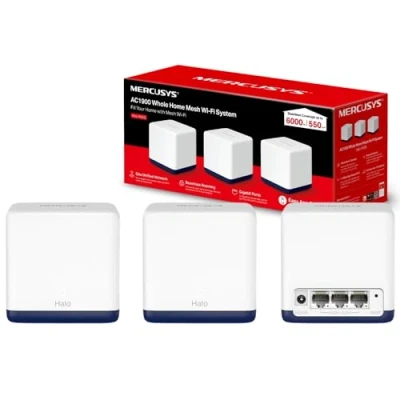 Image of Mercusys AC1900 Mesh WiFi, Whole Home WiFi Extender Booster Covers up to 6,000 ft² (550 m²), Connect over 100 Devices, Dual Band Wi Fi, Easy App Control, Halo H50G(3 pack) (Packaging may vary)