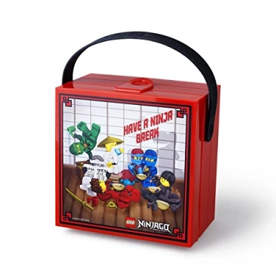 Image of LEGO 40511733 Ninjago Lunchbox with Handle, Plastic, Bright Red