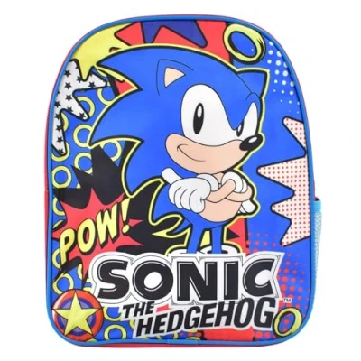 Image of Children&#039;s Character Sonic The Hedgehog Backpack Rucksack Boys School Nursery Travel Bag 29cm