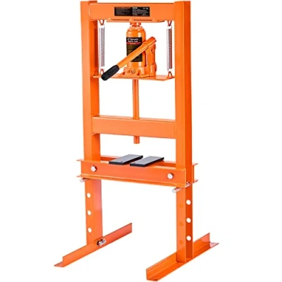 Image of VEVOR Hydraulic 6 Ton H Frame Garage/Shop Floor Press Adjustable Plates, Orange, 6T