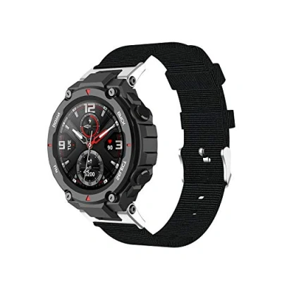 Image of TopTen Watch Band Compatible with Amazfit T Rex Strap, Nylon Bracelet Replacement Accessories Adjustable Wristband (Black)