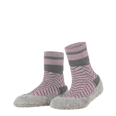 Image of FALKE Women&#039;s Cosyshoe Herringbone Slipper Socks Virgin Wool Black Grey Navy Blue Thick Warm Patterned With Printed Silicone Nubs On Soles For An Improved Grip 1 Pair