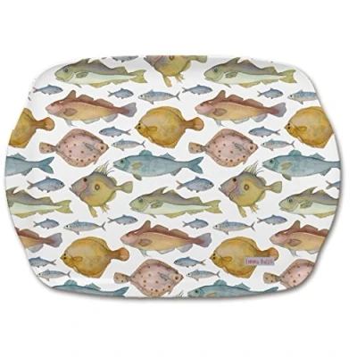 Image of BRITISH FISH Design Emma Ball Colourful Melamine Tray 35cm
