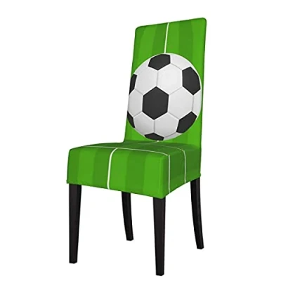 Image of YsoLda Chair Cover, Dining Cover Seat Protector Stretch for Kitchen, Hotel, Room Sport Ball Football Soccer