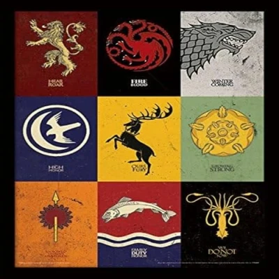 Image of Game of Thrones FP11383P PL Sigils 30x40 cm Framed Print