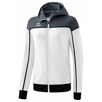 Image of Erima Women&#039;s Change Training Jacket with Hood, White/Slate Grey/Black, 34