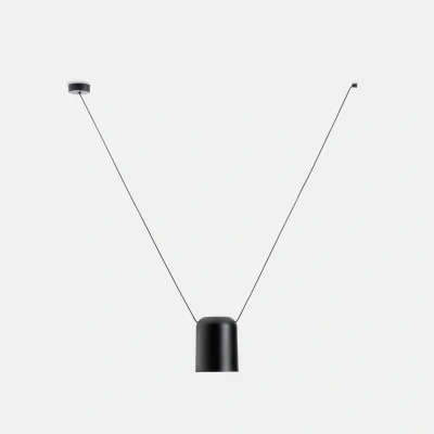Image of Attic Decorative Hanging Ceiling Pendant Matt Black 1x E27 / 75cm x 100cm