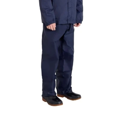 Image of Mountain Warehouse Pakka Kids Waterproof Over Trousers Taped Seams Rain Pants, Lightweight, Rip Stop Overpants, Packaway Bag for Spring Summer, Walking, Travelling Navy Teen Size 13 Years