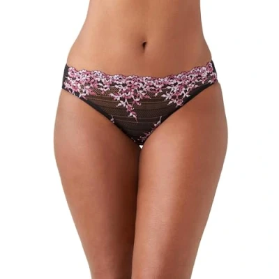 Image of Wacoal Embrace Lace Bikini Brief Black/Berry Multi Black S 10