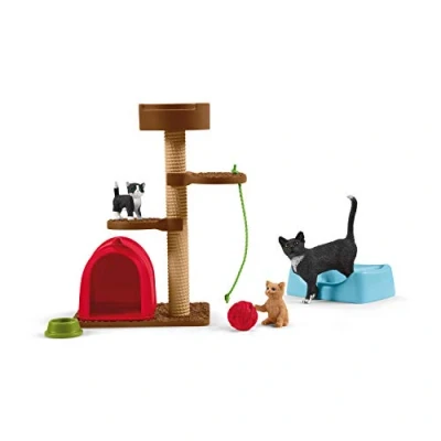Image of Schleich 42501 Playtime for Cute Cats Farm World, 19.05 x 3.3 11.43 cm