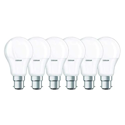 Image of OSRAM LED Bulb/Socket B22, 9 W Equivalent 60 W/Classic Shape/Frosted Warm White 806lm 2700K Set of 3 [Energy Rating A +] Class A+] (Pack 6) (With Free Specialist Mints)