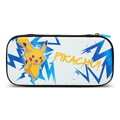 Image of PowerA Slim Case for Nintendo Switch, Switch Lite &amp; OLED Model, Protective Pouch with 10 Game Cards Storage and Built in Play Stand, Official: Pokemon; Pikachu High Voltage