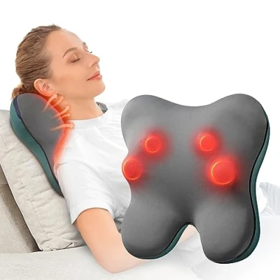 Image of Bob and Brad Back Massager with Heat, EZBack Shiatsu Neck Massagers Corded Massage Pillow for Pain Relief, Deep Tissue Kneading Electric Pad Shoulder,Back,Legs, Gifts Men Women