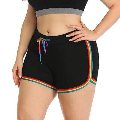Image of HDE Plus Size Dolphin Shorts for Women Running Workout Short Athletic Bottoms 1x
