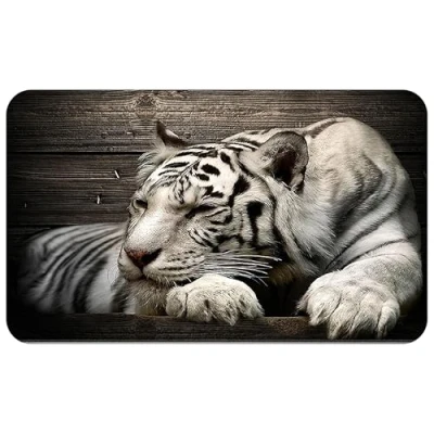 Image of Silent Monsters Mouse Mat Small 24 x 20 cm / 10 8 inches, Pad Design: White Tiger, Lasercut Edges, Mousemat for Office and Gaming, Mousepad Non Slip Rubber Base, Desk