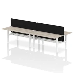Image of Air B2B 1800x800mm Adjustable 4P Bench Desk CP Grey Oak/White + Screen