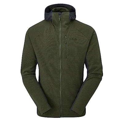 Image of Rab Men&#039;s Capacitor Hoody Midweight Jacket for Hiking, Trekking, &amp; Climbing Army Medium