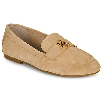 Image of Lauren Ralph Averi III Suede Loafer Slipons, Women&#039;s, Size: 3.5, Buff