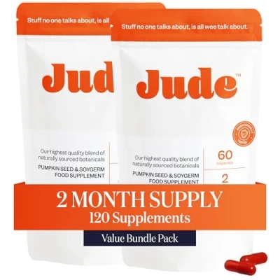 Image of Jude Bladder Control Tablets As Seen On Dragons Den, Daily Supplement, Reduce Leaks, Relieve Need to Go Urgency, Improve Sleep, Overactive Tablets, 120 Capsules (2 Month Supply)