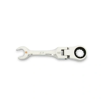 Image of GEARWRENCH 11mm 90 Tooth 12 Point Stubby Flex Combination Ratcheting Wrench 86861