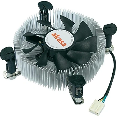 Image of Akasa AK CCE 7106HP CPU Cooler Low Profile PWM Fan Aluminium Omni Directional Heatsink Copper Core Designed for Intel LGA775 &amp; LGA115X