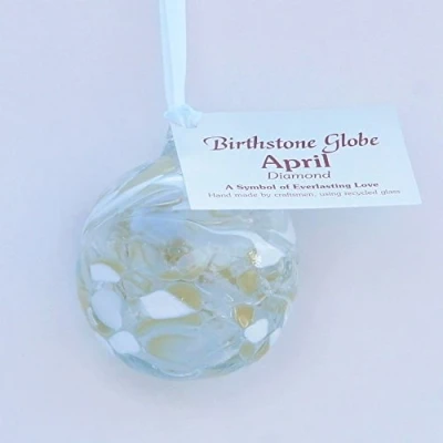 Image of April Birthstone Diamond Friendship Globe Small