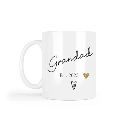 Image of UNIQUEPGIFTS New Grandad Gift, Mug Established 2025, Grandparent Gift for 11 Oz White Set (Grandad Est. 2025 (1 Mug))