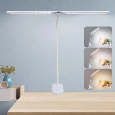 Image of deaunbr LED Reading Light with Clip, Desk Lamp 48 LEDs 2600mAh Battery USB Rechargeable Book Lights Stepless Adjustable Brightness Eye Protection Flexible Table Lamps for Bed Headboard, Home, Office