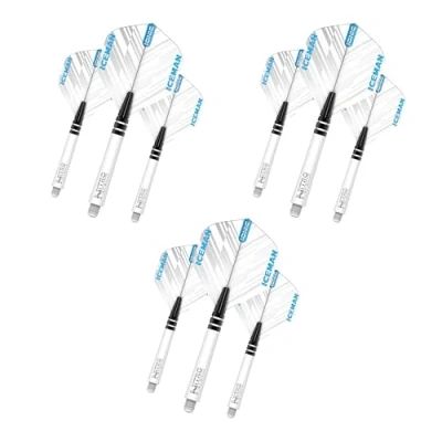 Image of RED DRAGON Gerwyn Price Iceman Ionic White Flight and Stem Combo Pack