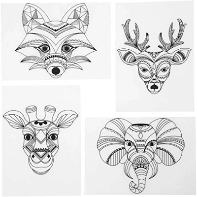 Image of Shrink Plastic sheets with motives, sheet 10,5x14,5 cm, matt transparent, Wild animals, 4asstd